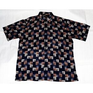 Bassiri Limited Collection Men's Short Sleeve Button Front Shirt Casual Size 2XL